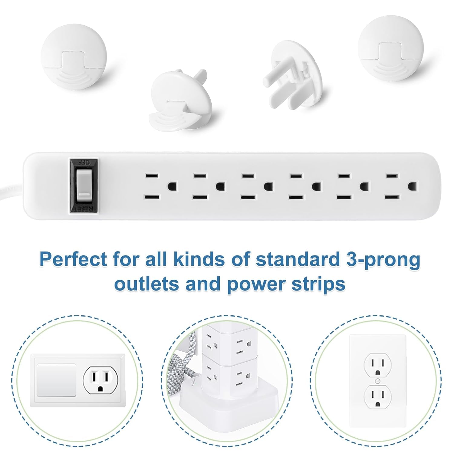 Outlet Covers Baby Proofing White - 38 Pack Plug Covers for Electrical Outlets, Child Proof Socket Covers, Baby Safety Products for Home, Office, Easy Insatllation